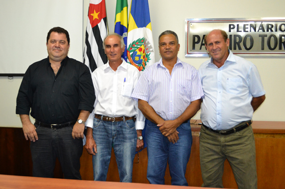 Mesa Diretora – Biênio 2015-2016 (16ª Legislatura): Fabinho da Delegacia, Nardo Gurjon, Toninho do Sindicato e Eliel Prioli